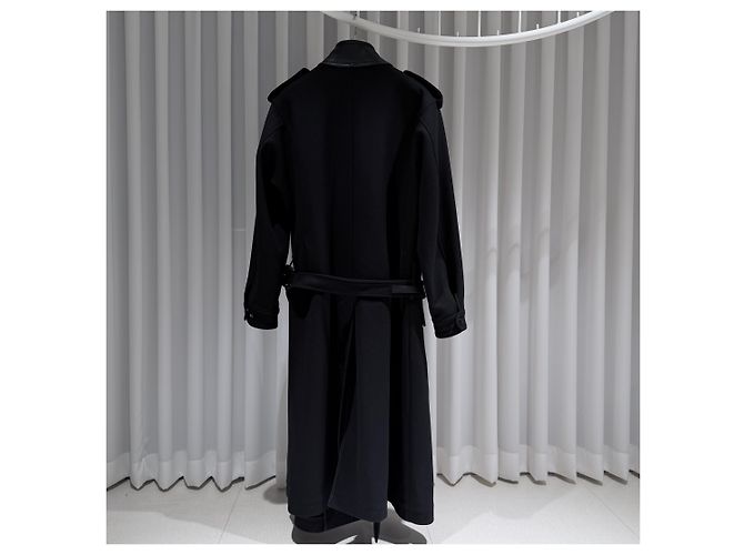 Tom Ford Double-breasted Leather Long Black Coat - view 7