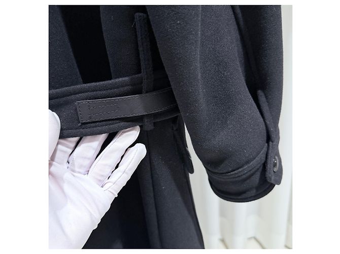 Tom Ford Double-breasted Leather Long Black Coat - view 8