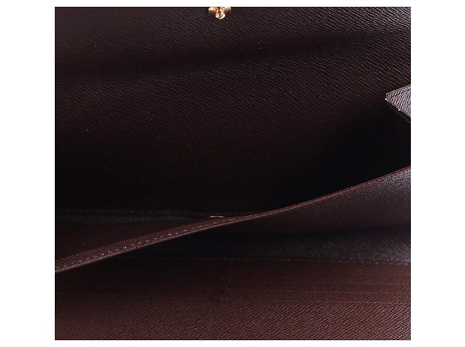 Louis Vuitton Cartera larga con solapa Damier Ebene para mujer Castaño - vista 10