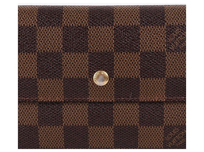 Louis Vuitton Cartera larga con solapa Damier Ebene para mujer Castaño - vista 2