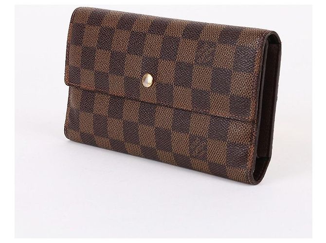 Louis Vuitton Cartera larga con solapa Damier Ebene para mujer Castaño - vista 3