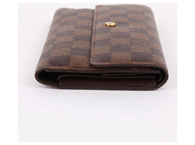 Louis Vuitton Cartera larga con solapa Damier Ebene para mujer Castaño - vista 4