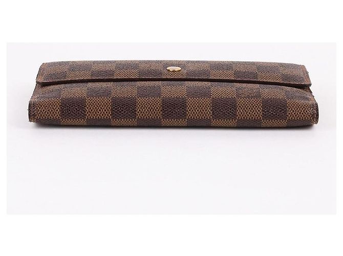 Louis Vuitton Cartera larga con solapa Damier Ebene para mujer Castaño - vista 5