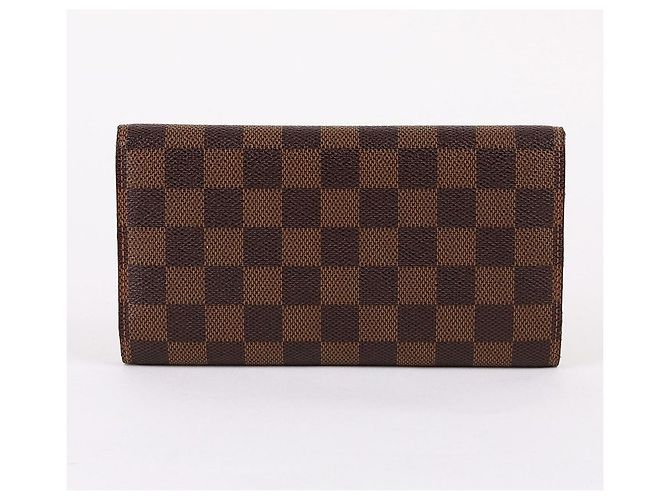Louis Vuitton Cartera larga con solapa Damier Ebene para mujer Castaño - vista 7
