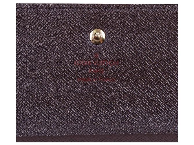 Louis Vuitton Cartera larga con solapa Damier Ebene para mujer Castaño - vista 9