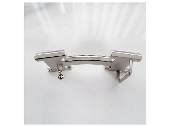 Hermès Buckle Reversible Black Epsom Matte Silver Men's Leather Belt - view 11
