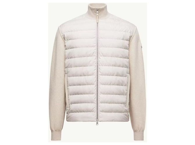 Moncler gesteppter Woll-Kaschmir-Cardigan mit Reißverschluss Silber - Ansicht 10