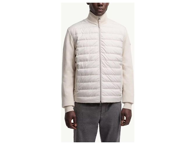 Moncler gesteppter Woll-Kaschmir-Cardigan mit Reißverschluss Silber - Ansicht 11