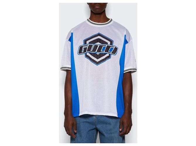 Gucci Kurzärmeliges Herren-T-Shirt mit Elblem-Print Mehrfarben - Ansicht 10