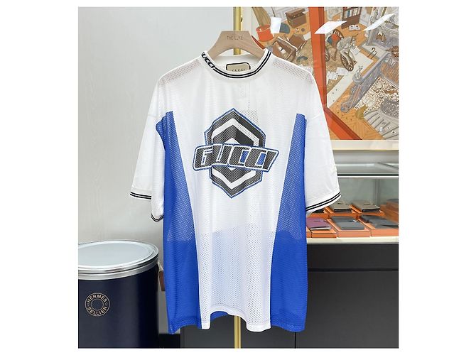 Gucci Kurzärmeliges Herren-T-Shirt mit Elblem-Print Mehrfarben - Ansicht 2