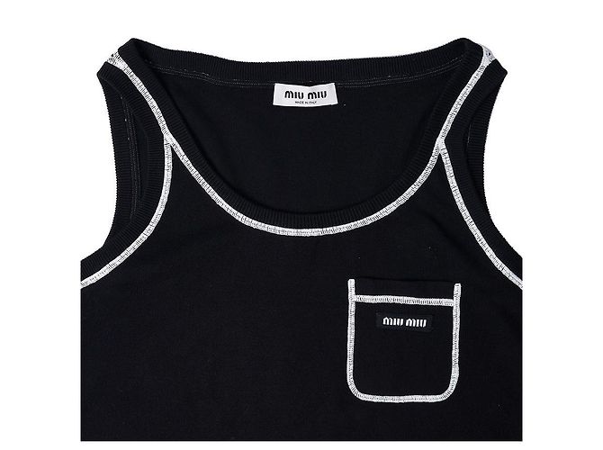 Miu Miu Vestido de tirantes de algodón con cuello redondo para mujer - vista 3