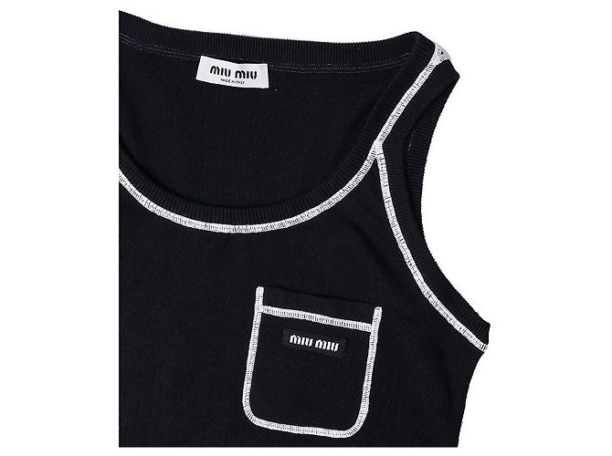 Miu Miu Vestido de tirantes de algodón con cuello redondo para mujer - vista 4