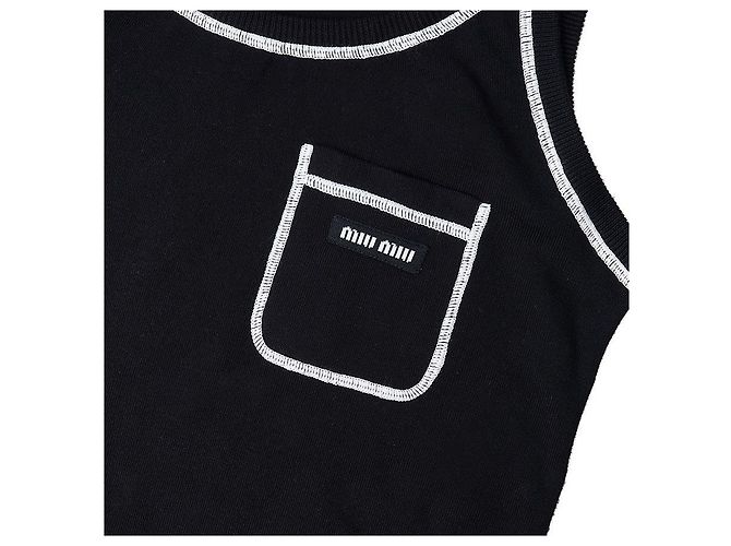 Miu Miu Vestido de tirantes de algodón con cuello redondo para mujer - vista 5