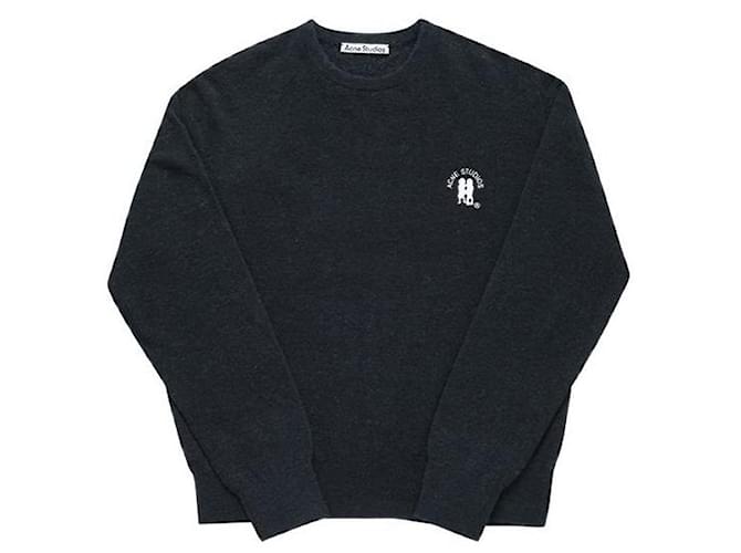 Acne Herrenstrick Dark Navy Melange Schwarz - Ansicht 2