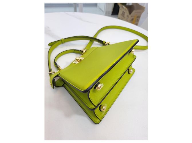 Fendi Piccola borsa tote a tracolla Peekaboo ISeeU Verde - vista 16