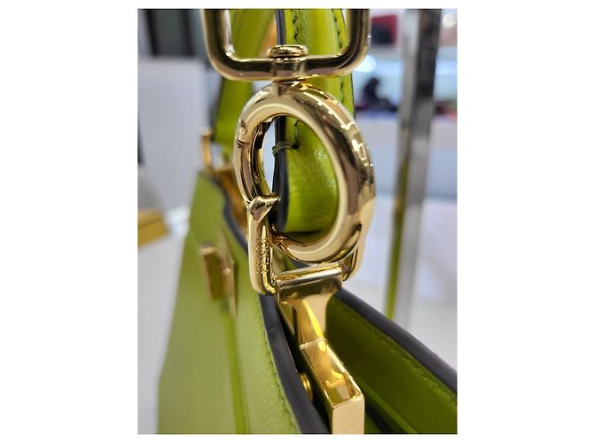 Fendi Piccola borsa tote a tracolla Peekaboo ISeeU Verde - vista 18