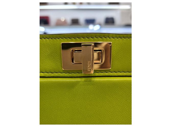 Fendi Piccola borsa tote a tracolla Peekaboo ISeeU Verde - vista 21