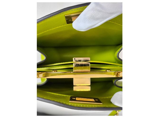 Fendi Piccola borsa tote a tracolla Peekaboo ISeeU Verde - vista 8