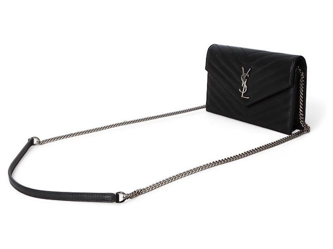 Saint Laurent Borsa a tracolla WOC con catena a bustina Nero - vista 2