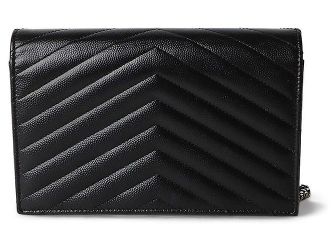 Saint Laurent Borsa a tracolla WOC con catena a bustina Nero - vista 3