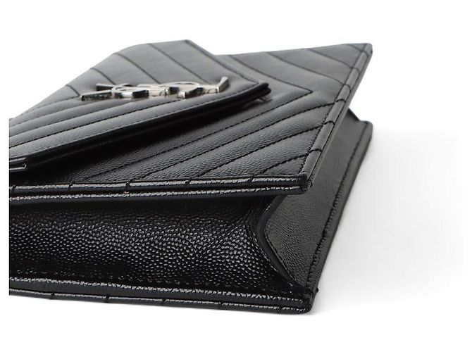 Saint Laurent Borsa a tracolla WOC con catena a bustina Nero - vista 5