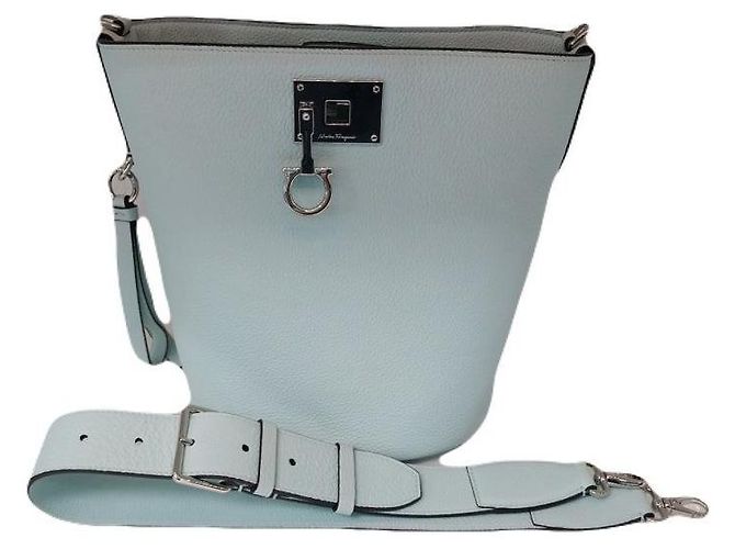 Salvatore Ferragamo FERRAGAMO Studio Silver Mint Borsa Bucket Tote Borsa a Spalla Verde - vista 2