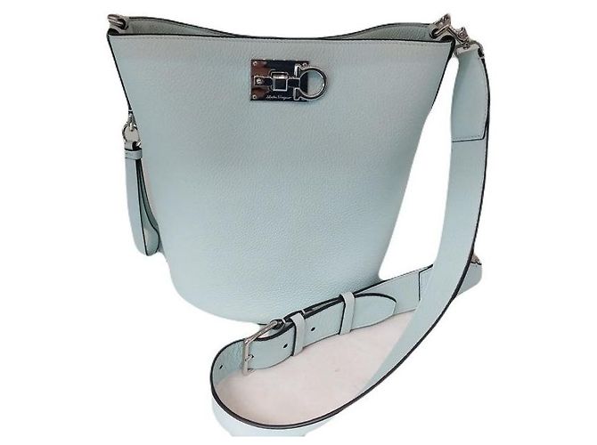 Salvatore Ferragamo FERRAGAMO Studio Silver Mint Borsa Bucket Tote Borsa a Spalla Verde - vista 9