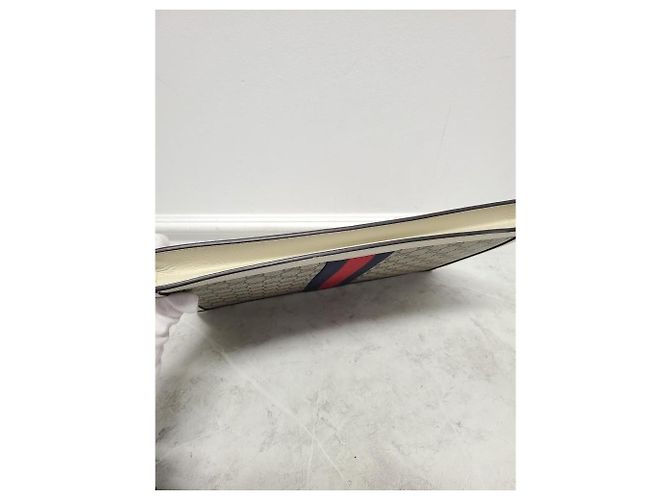 Gucci Clutch Portfolio GG Supreme White Ophidia Bianco - vista 6
