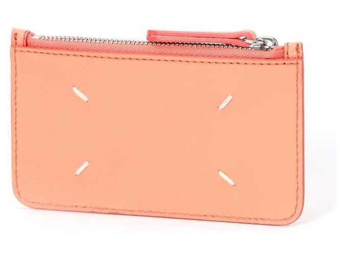 Maison Martin Margiela Maison Margiela Kartenetui aus schwarzem Leder mit Prägung: Orange - Ansicht 6