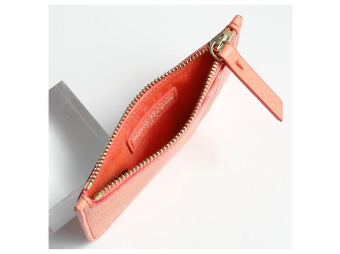 Maison Martin Margiela Maison Margiela Kartenetui aus schwarzem Leder mit Prägung: Orange - Ansicht 8