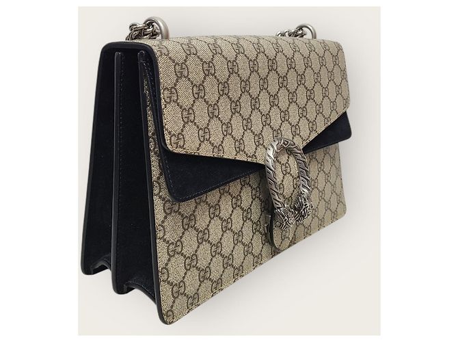 Gucci Borsa a tracolla Dionysus in tela GG Supreme, misura Medium Nero - vista 3