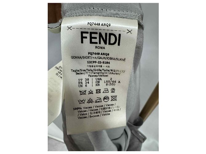 Fendi Saia de cetim Tamanho Prata - vista 7