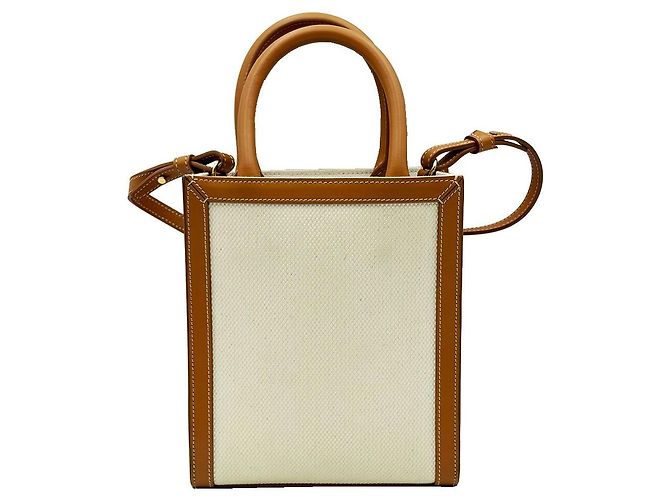 Céline Cabas Mini Vertical en lienzo de algodón natural Multicolor - vista 4