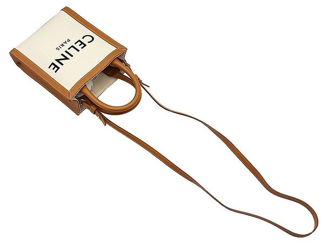 Céline Cabas Mini Vertical en lienzo de algodón natural Multicolor - vista 5