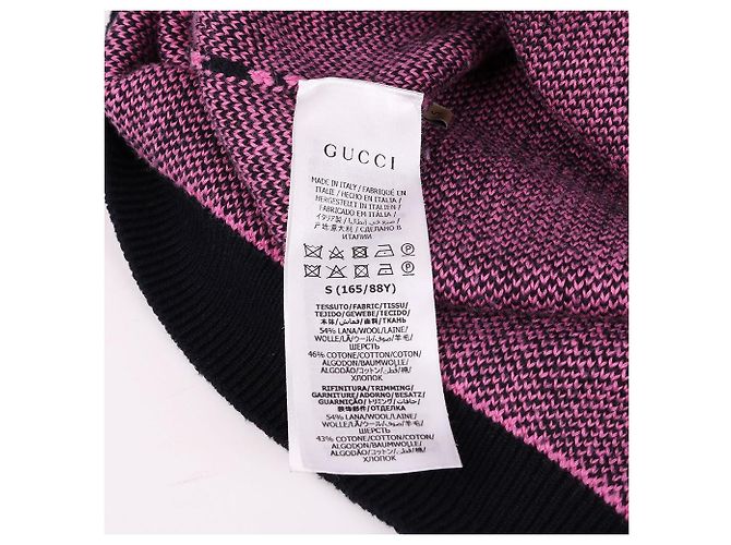 Gucci Kurzärmeliges Strickoberteil mit rosa GG-Muster Pink - Ansicht 8