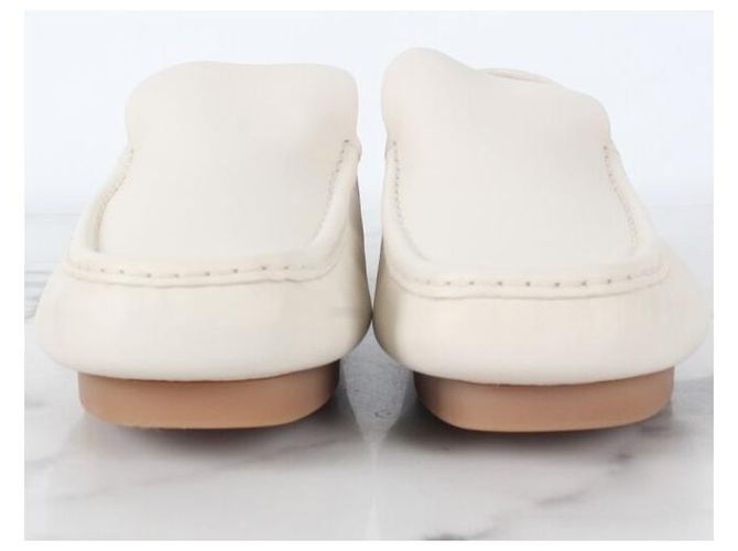 Bottega Veneta Mocassini da guida in pelle bianca Bianco - vista 3