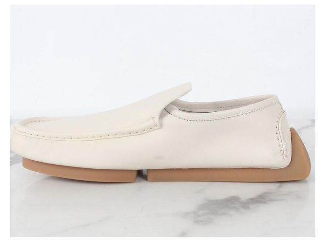Bottega Veneta Mocassini da guida in pelle bianca Bianco - vista 4