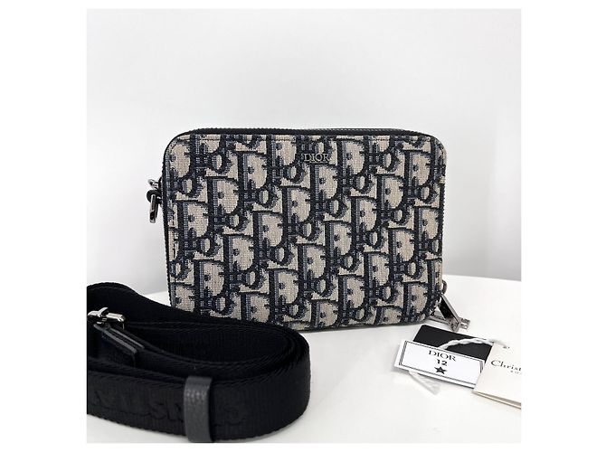 Dior Pochette a tracolla con zip in jacquard Oblique Multicolore - vista 3