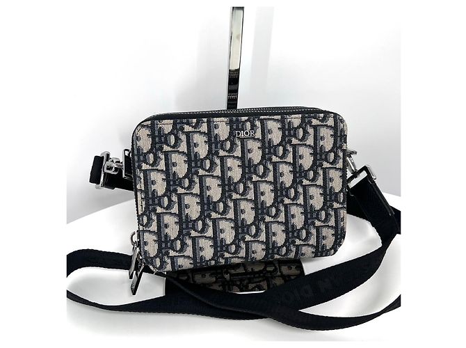 Dior Pochette a tracolla con zip in jacquard Oblique Multicolore - vista 4