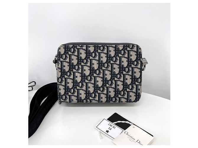 Dior Pochette a tracolla con zip in jacquard Oblique Multicolore - vista 5