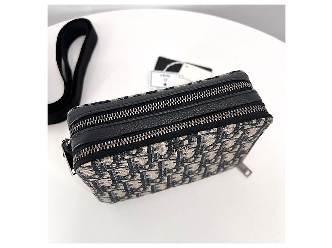 Dior Pochette a tracolla con zip in jacquard Oblique Multicolore - vista 6