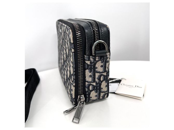 Dior Pochette a tracolla con zip in jacquard Oblique Multicolore - vista 7