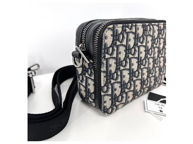 Dior Pochette a tracolla con zip in jacquard Oblique Multicolore - vista 8