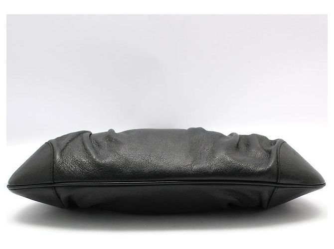 Salvatore Ferragamo Borsa a tracolla in pelle nera con Gancini argento dorato Nero - vista 4