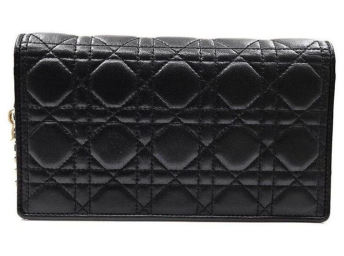 Borsa a tracolla Christian Dior Cannage Chain Nero - vista 4