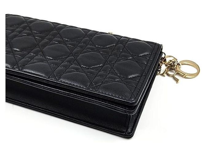 Borsa a tracolla Christian Dior Cannage Chain Nero - vista 6