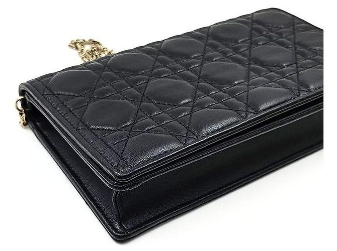 Borsa a tracolla Christian Dior Cannage Chain Nero - vista 7