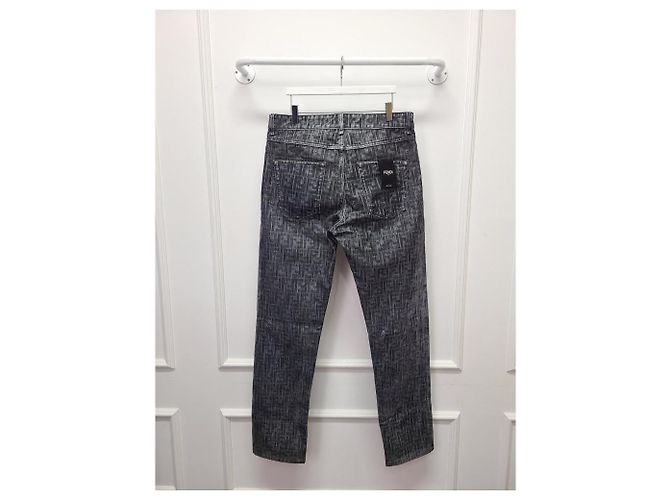 Fendi Blaue Blue FF Monogramm Denim-Hose - Ansicht 3