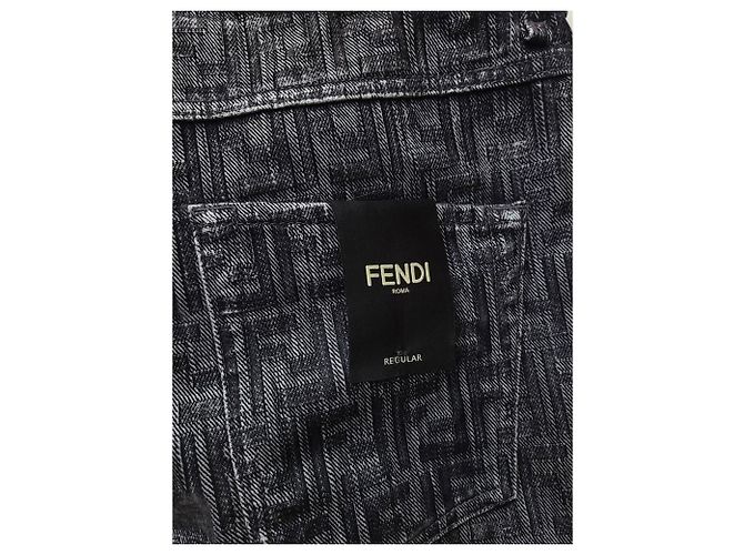 Fendi Blaue Blue FF Monogramm Denim-Hose - Ansicht 4