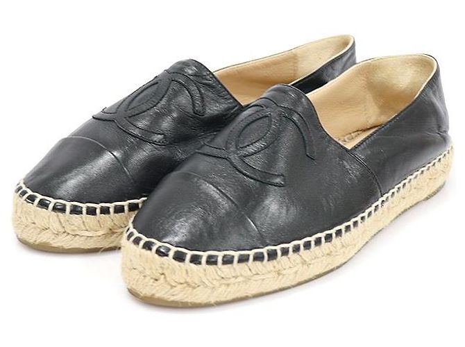 Chanel Espadrilles in pelle di agnello nera da donna slip-on Nero - vista 2